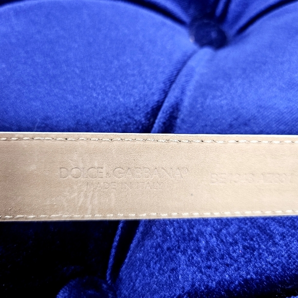 DOLCE & GABBANA Baroque Logo Leather Belt In White Calf Leather - Picture 9 of 13